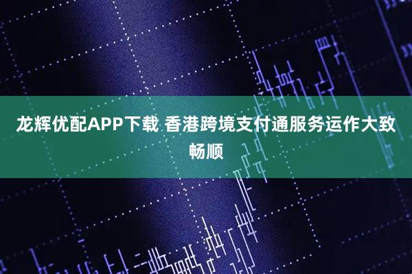 龙辉优配APP下载 香港跨境支付通服务运作大致畅顺